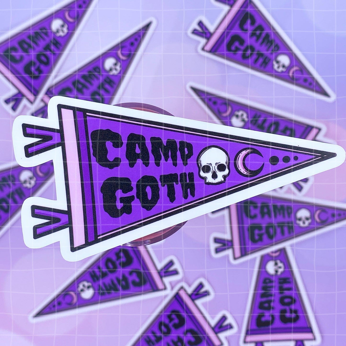 Black Amethyst Camp Goth Pennant Vinyl Sticker 