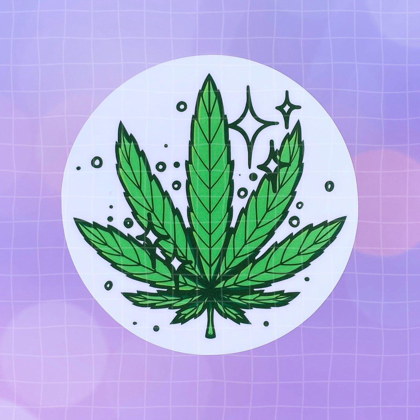 Black Amethyst Canna Leaf Vinyl Sticker 