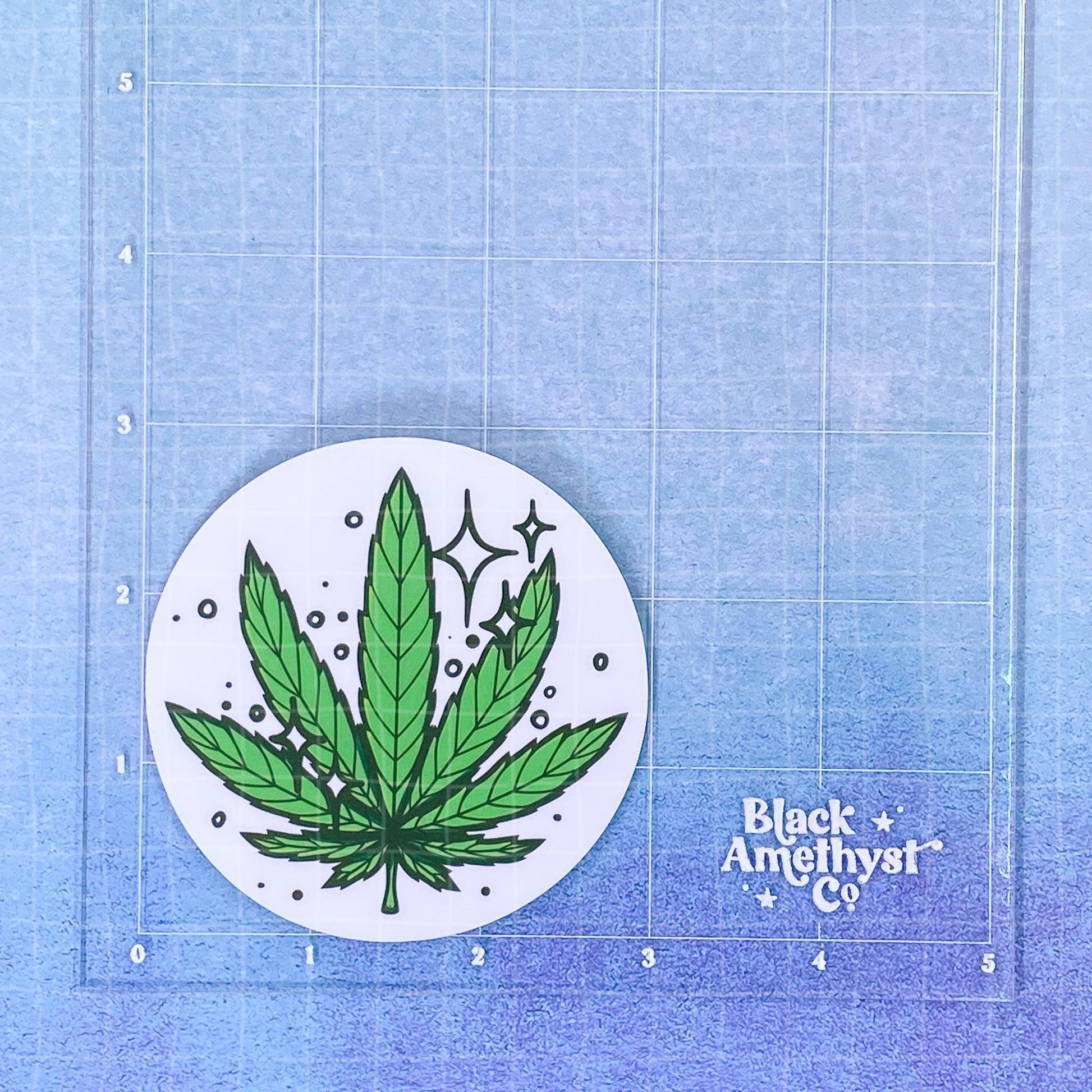 Black Amethyst Canna Leaf Vinyl Sticker 