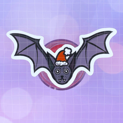 Black Amethyst Christmas Bat Vinyl Sticker 