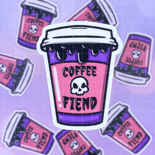 Black Amethyst Coffee Fiend Vinyl Sticker- 2 Variations! 