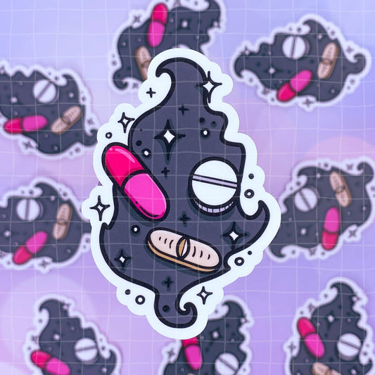 Black Amethyst Cosmic Meds Vinyl Sticker 