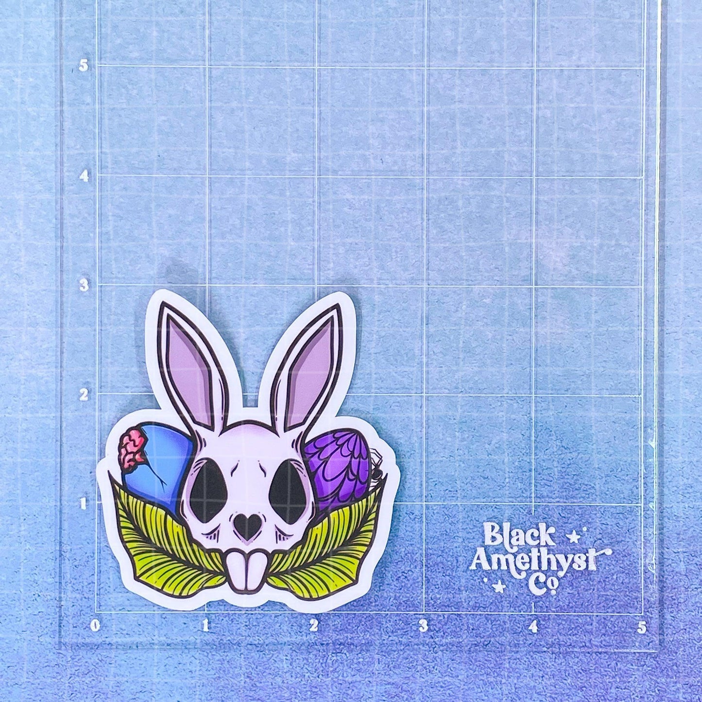 Black Amethyst Creepster Bunny Vinyl Sticker 