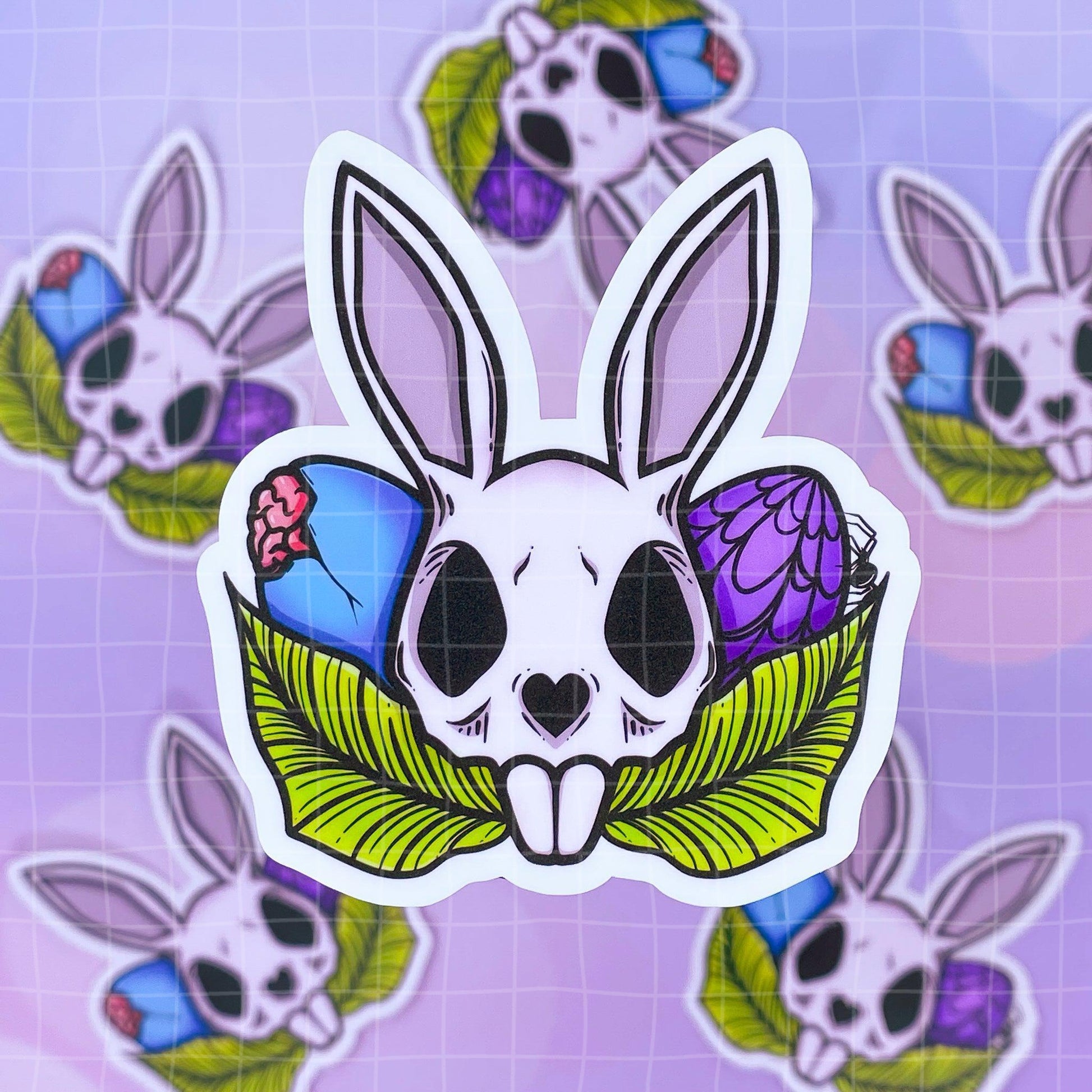 Black Amethyst Creepster Bunny Vinyl Sticker 