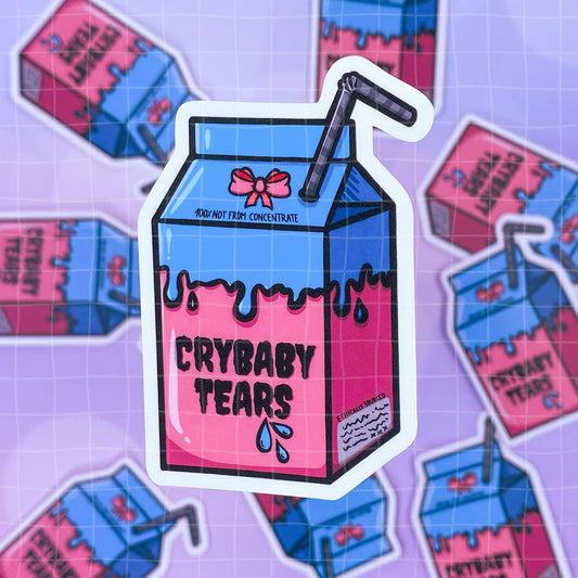 Black Amethyst Crybaby Tears Milk Carton Vinyl Sticker 