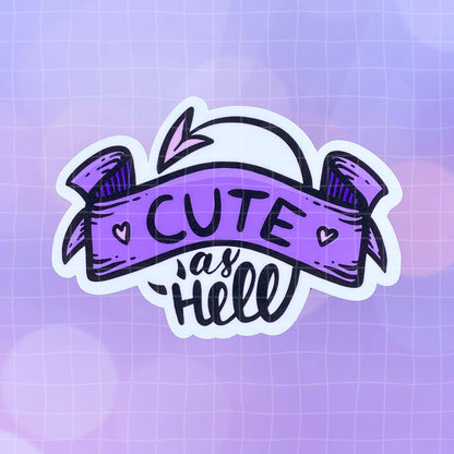 Black Amethyst Cute as Hell Vinyl Sticker 