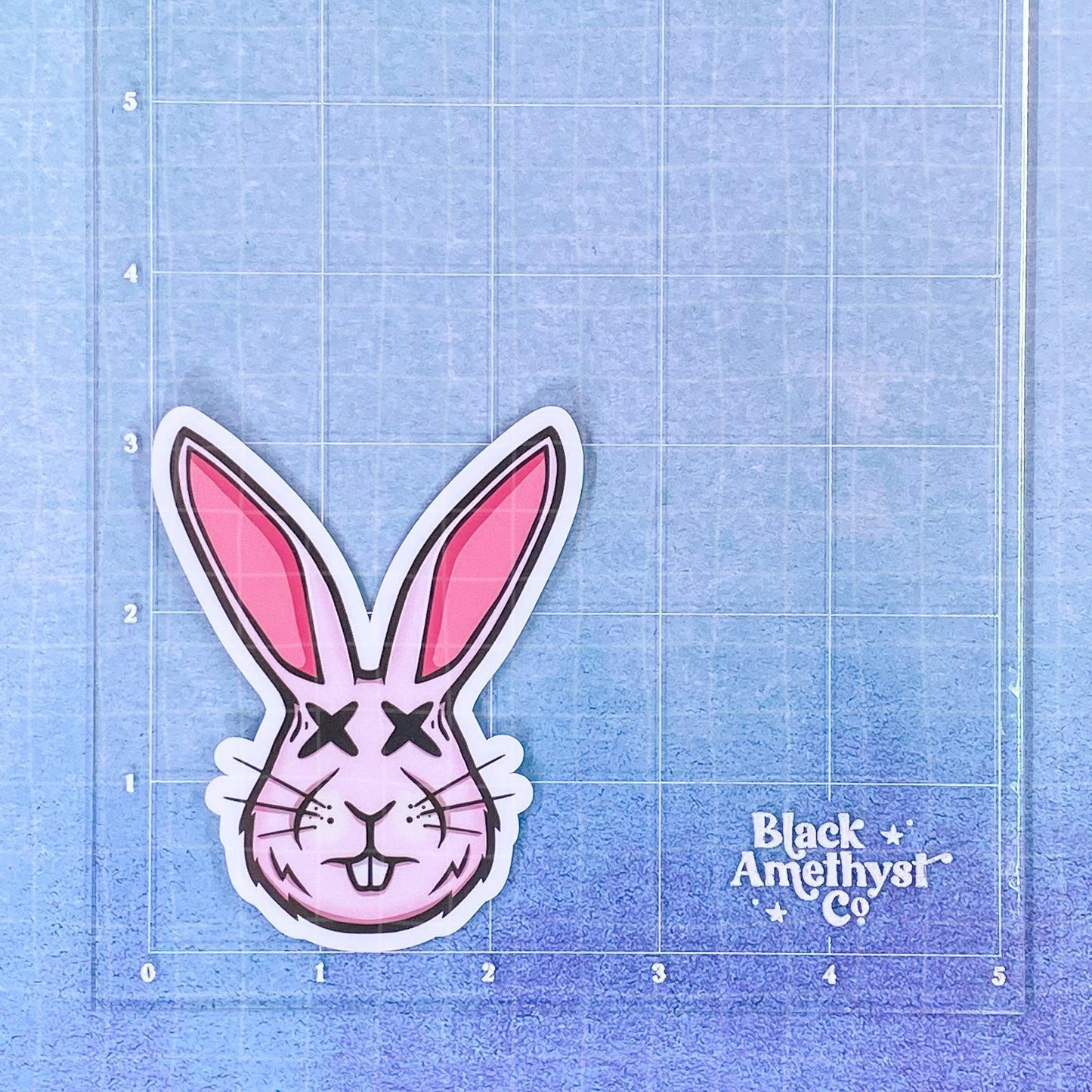 Black Amethyst Dead Bunny Vinyl Sticker 