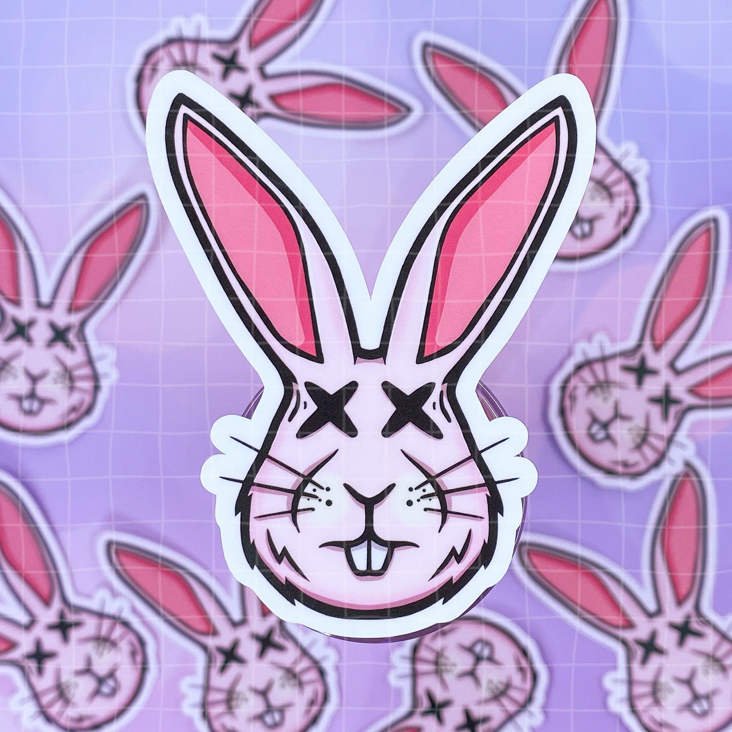 Black Amethyst Dead Bunny Vinyl Sticker 