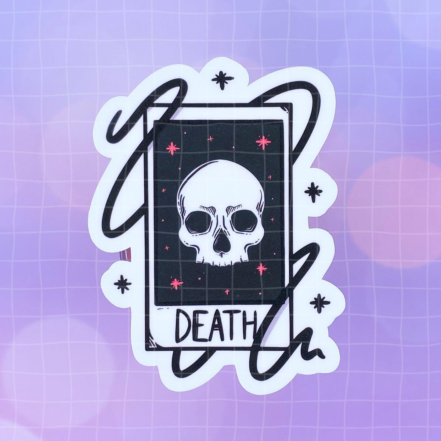 Black Amethyst Death Tarot Card Vinyl Sticker 