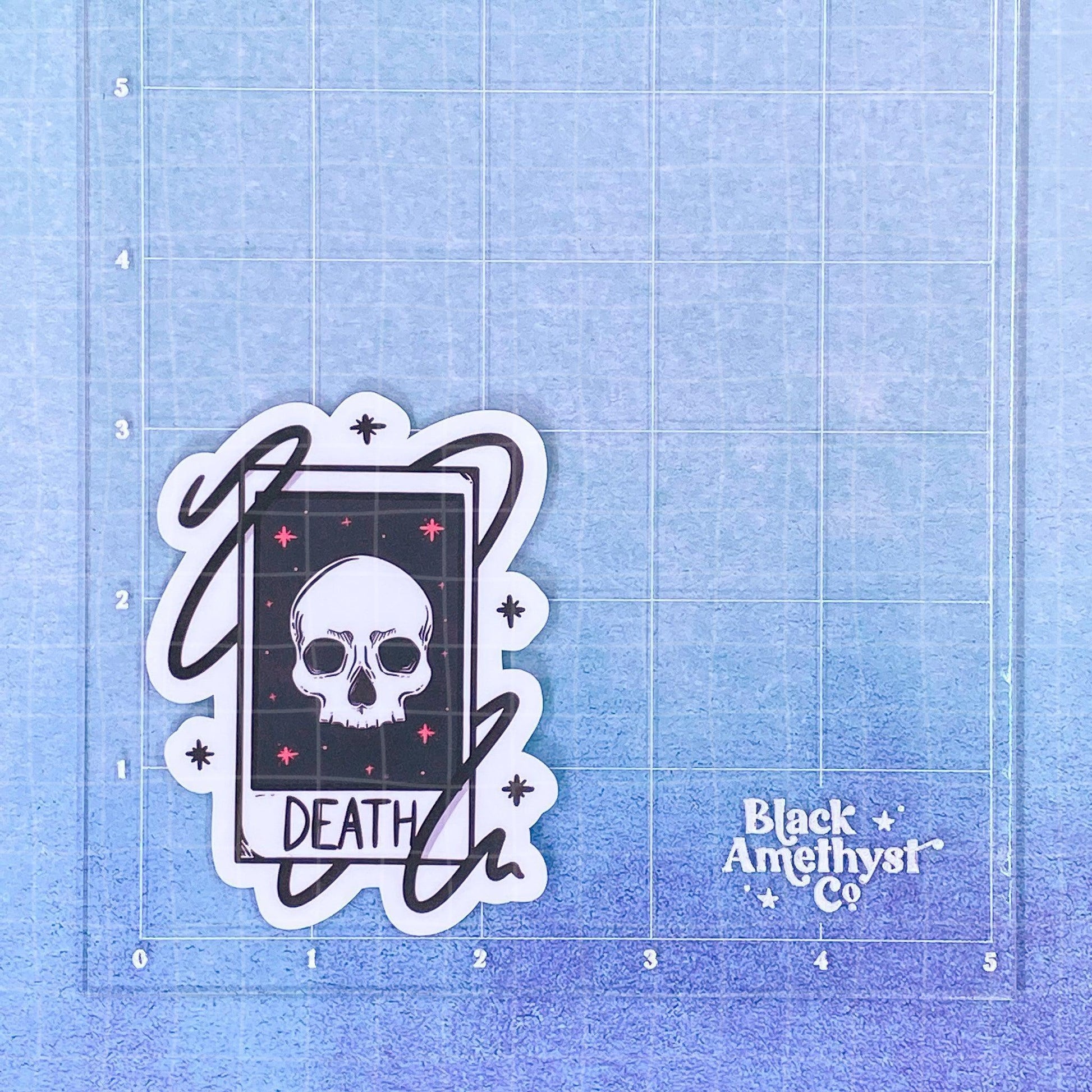 Black Amethyst Death Tarot Card Vinyl Sticker 