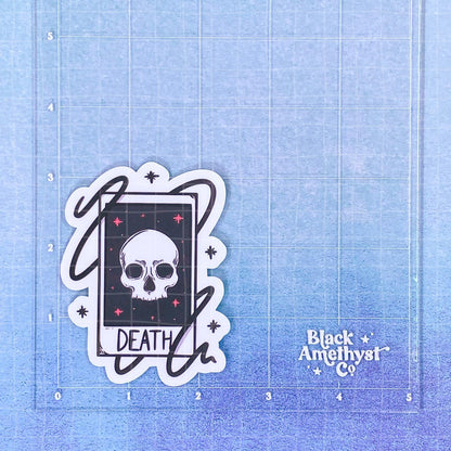 Black Amethyst Death Tarot Card Vinyl Sticker 