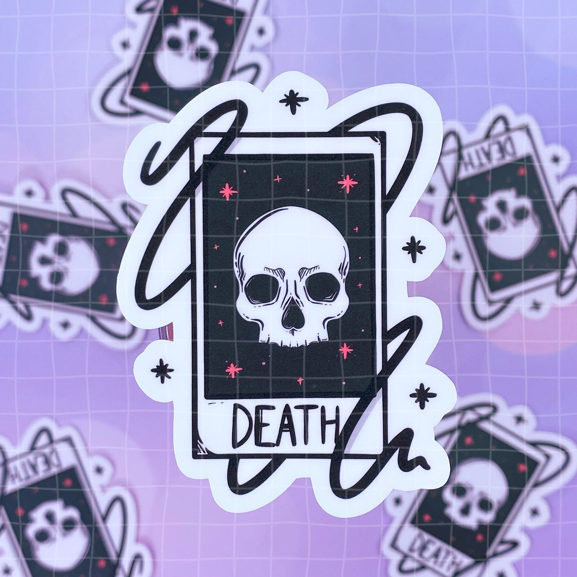 Black Amethyst Death Tarot Card Vinyl Sticker 