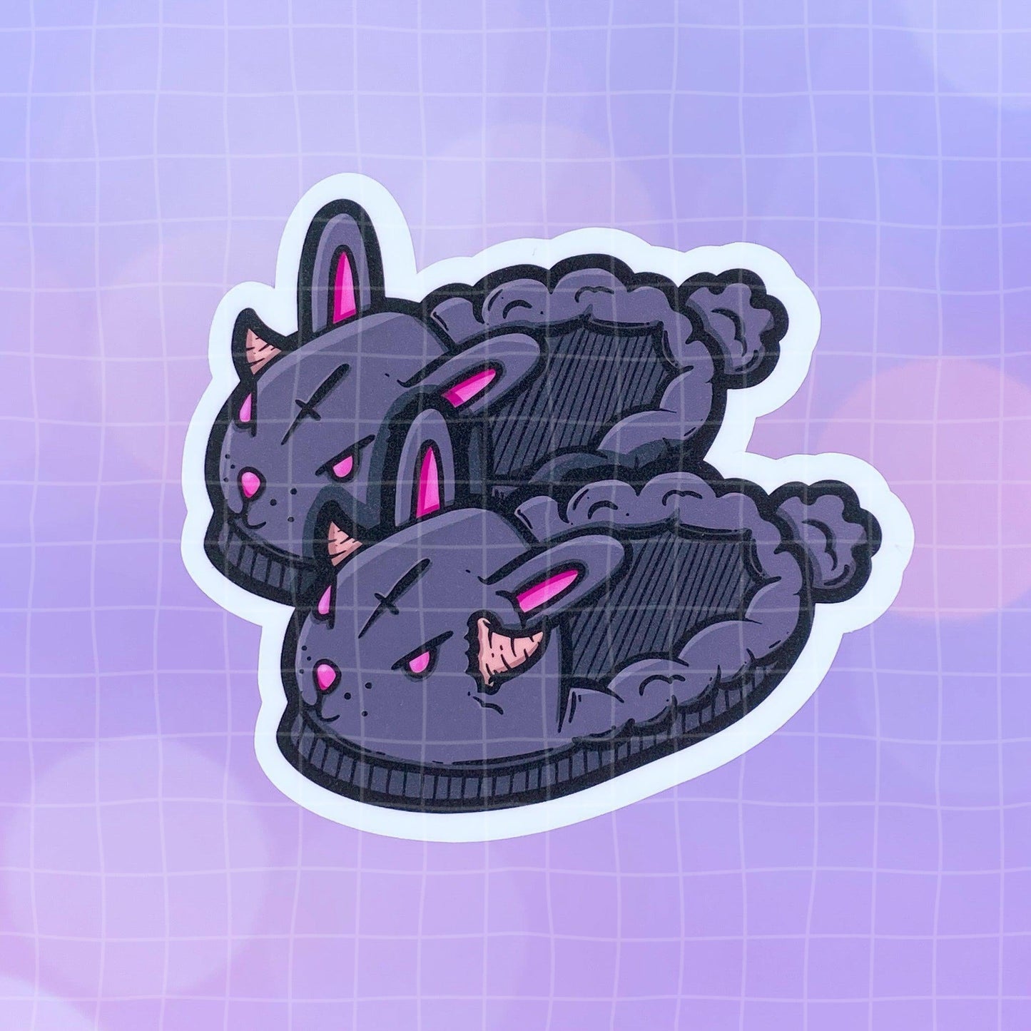 Black Amethyst Demon Bunny Slippers Vinyl Sticker 