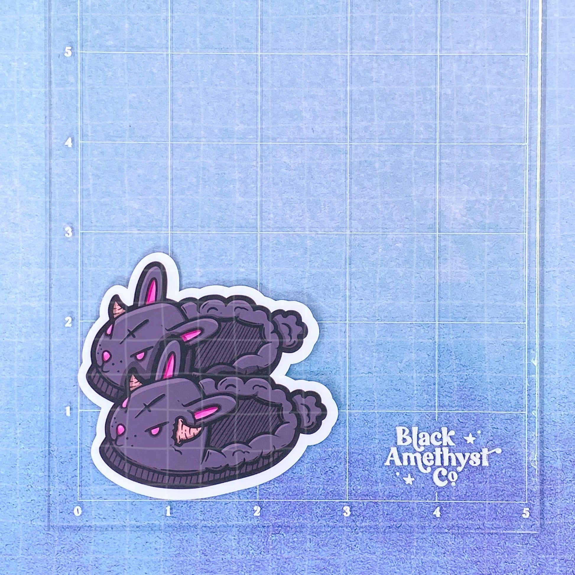 Black Amethyst Demon Bunny Slippers Vinyl Sticker 