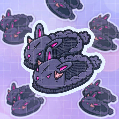 Black Amethyst Demon Bunny Slippers Vinyl Sticker 