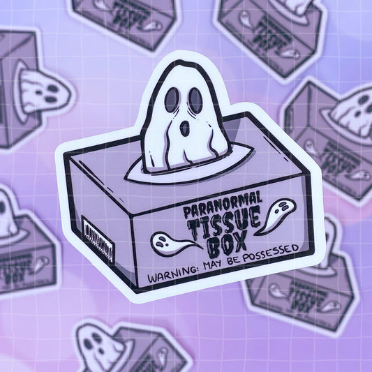 Black Amethyst Ghost Tissue Box Vinyl Sticker 