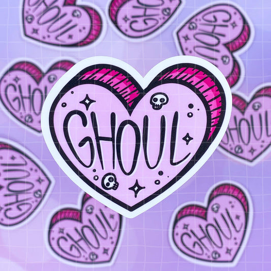 Black Amethyst Ghoul Heart Vinyl Sticker 