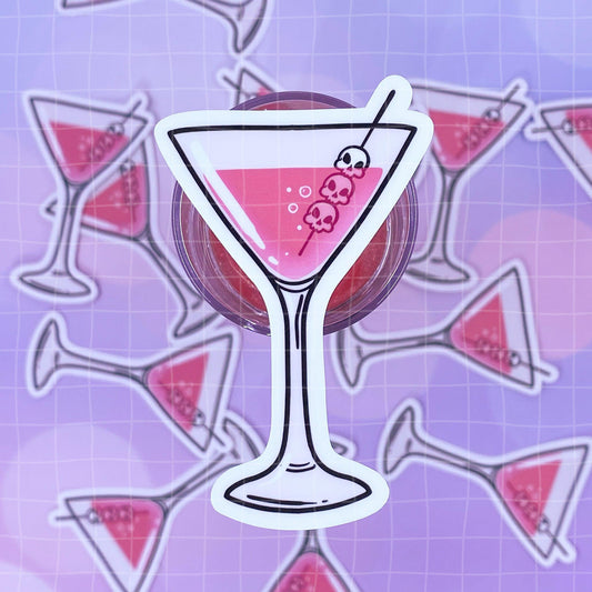 Black Amethyst Goth Martini Vinyl Sticker 