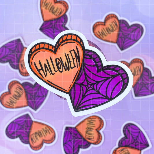 Black Amethyst Halloween Candy Hearts Vinyl Sticker 