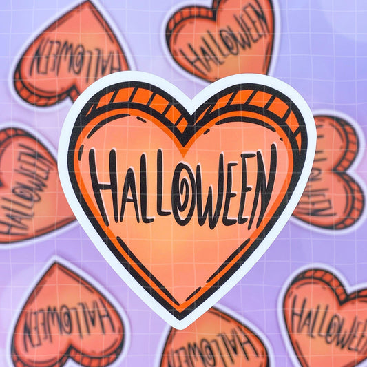 Black Amethyst Halloween Heart Vinyl Sticker 