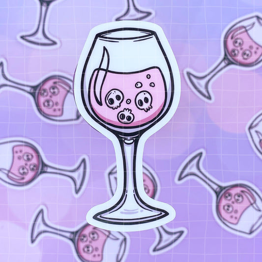 Black Amethyst Haunted Rosé Wine Glass Vinyl Sticker 