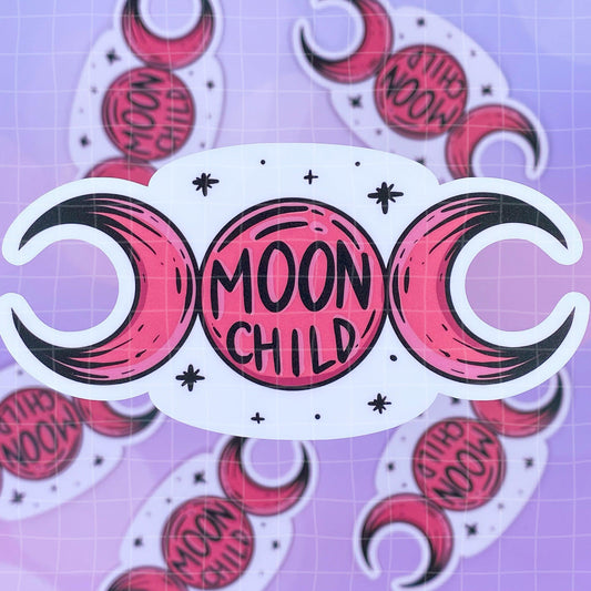 Black Amethyst Moon Child Vinyl Sticker 