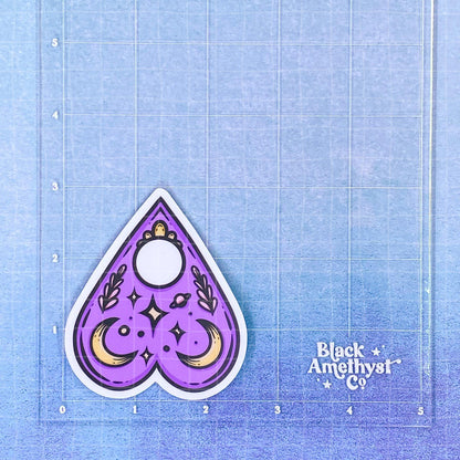 Black Amethyst Moon Planchette Vinyl Sticker 