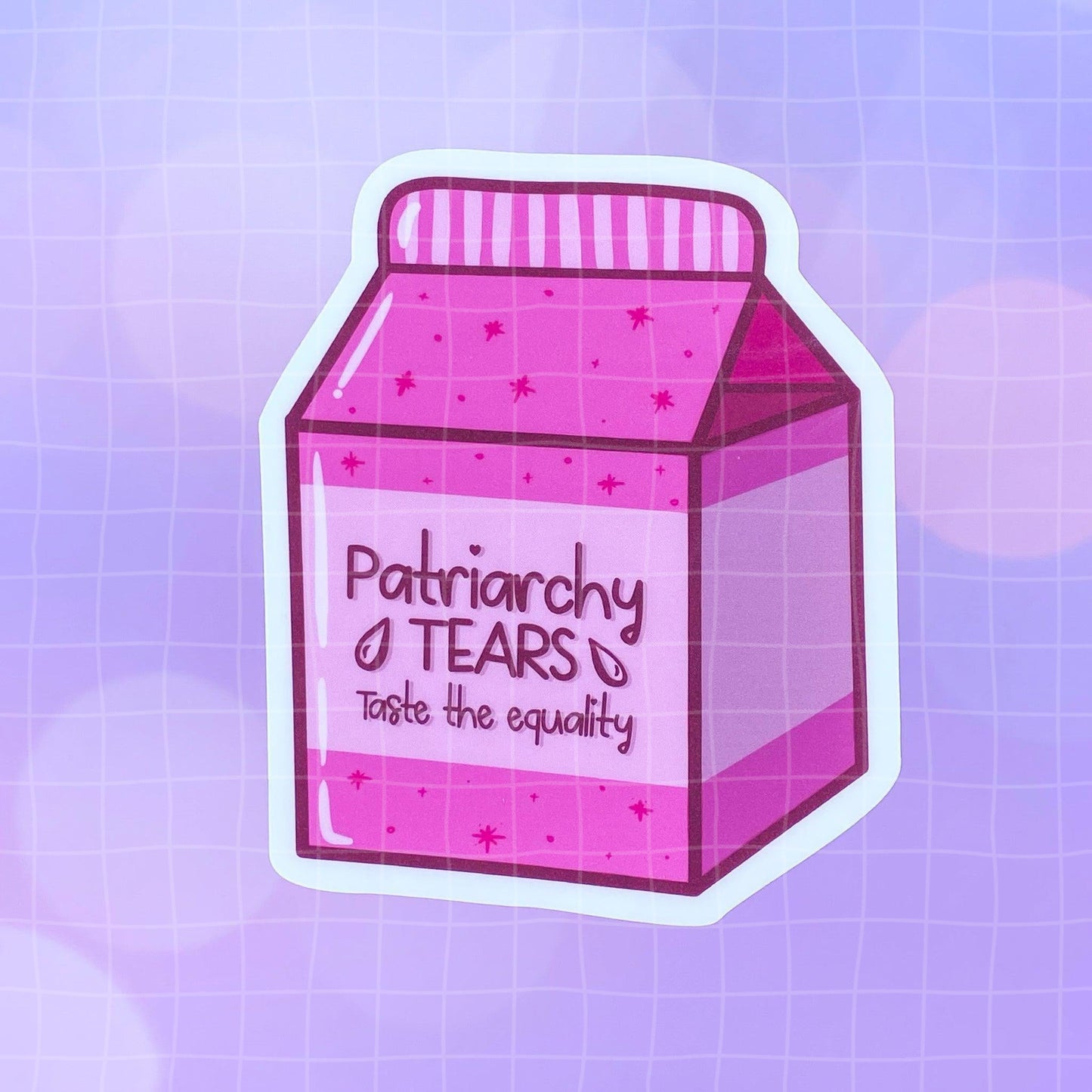 Black Amethyst Patriarchy Tears Milk Carton Vinyl Sticker 