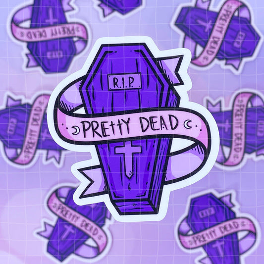 Black Amethyst Pretty Dead Coffin Vinyl Sticker 