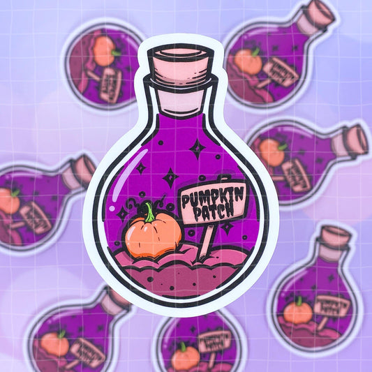 Black Amethyst Pumpkin Patch Bottle Vinyl Sticker 