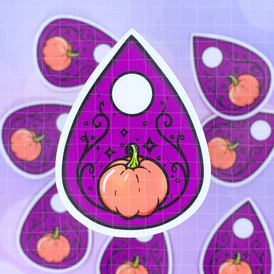 Black Amethyst Pumpkin Planchette Vinyl Sticker 