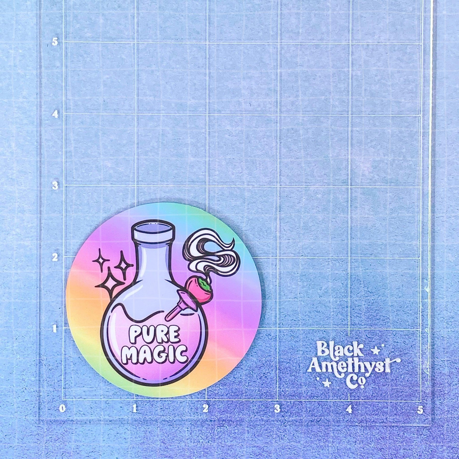 Black Amethyst Pure Magic Bong Vinyl Sticker 