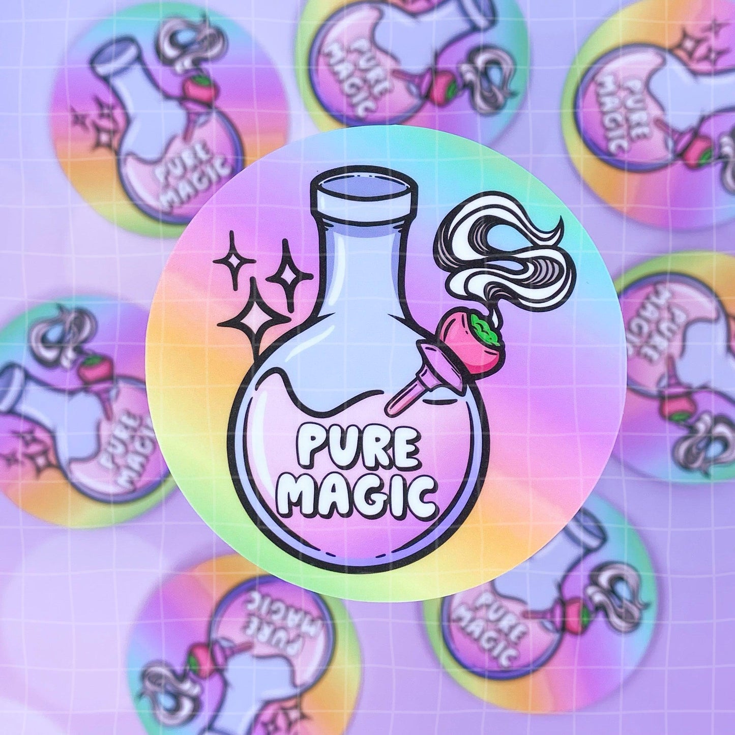 Black Amethyst Pure Magic Bong Vinyl Sticker 