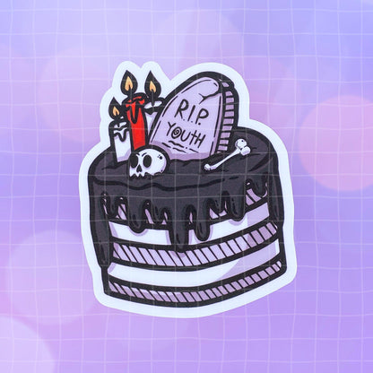 Black Amethyst RIP Youth Birthday Cake Vinyl Sticker 