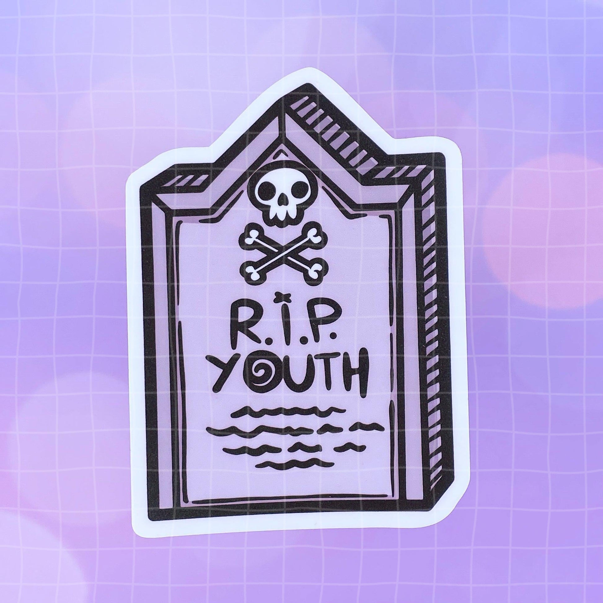 Black Amethyst RIP Youth Tombstone Vinyl Sticker 