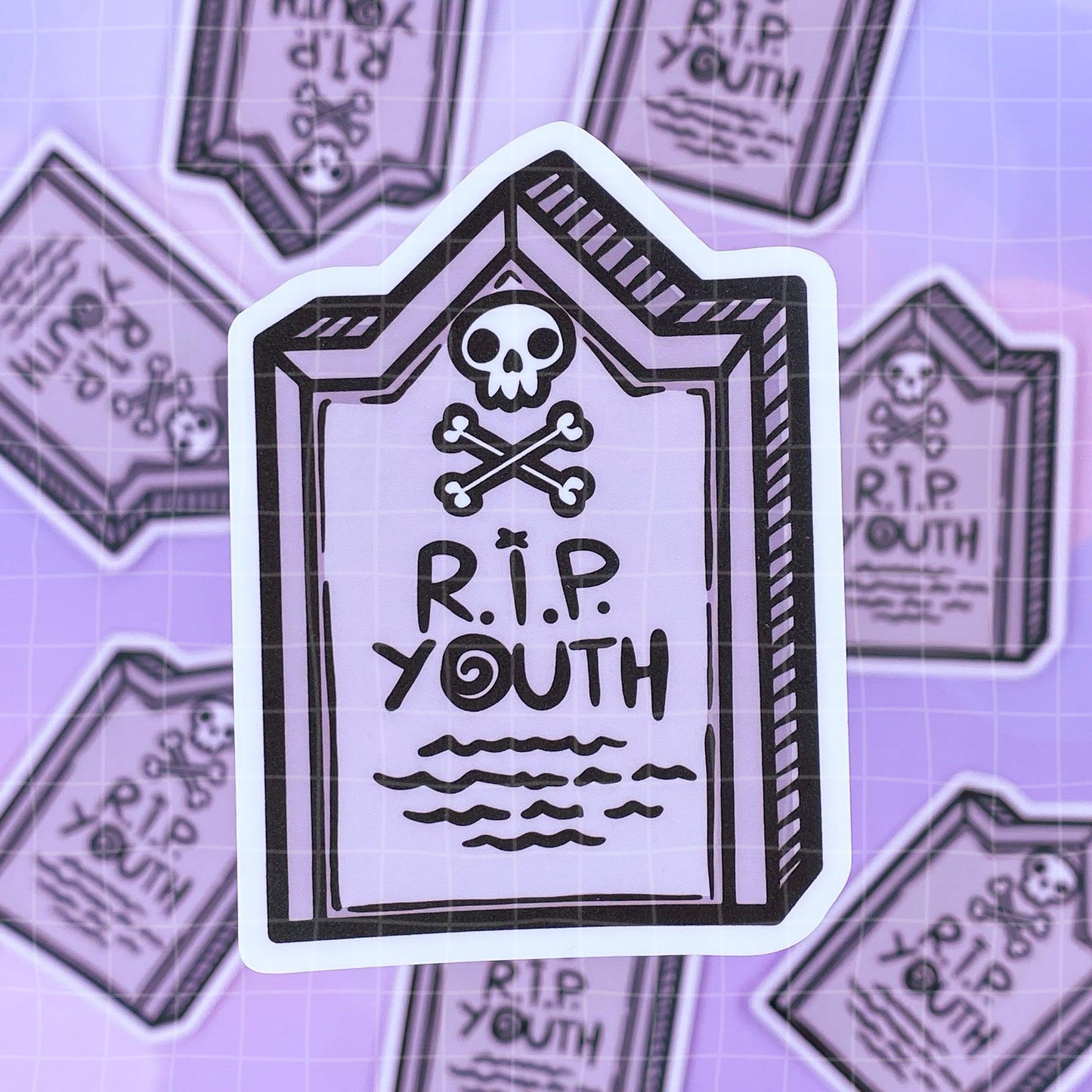 Black Amethyst RIP Youth Tombstone Vinyl Sticker 