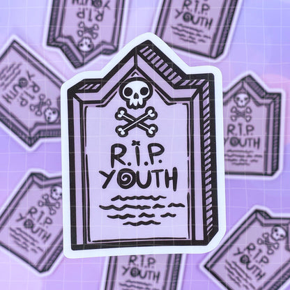 Black Amethyst RIP Youth Tombstone Vinyl Sticker 