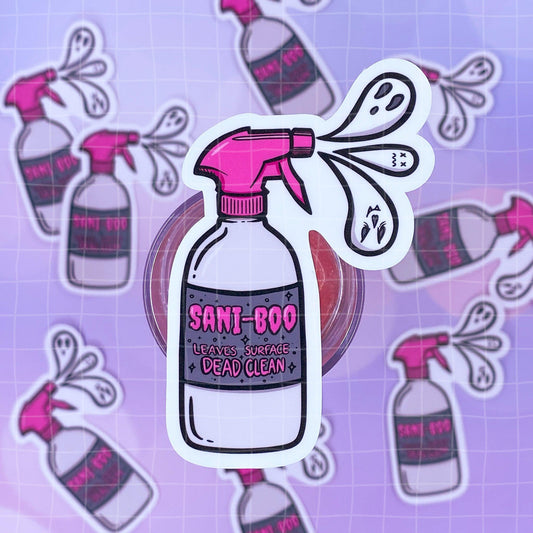 Black Amethyst Sani-Boo Spray Vinyl Sticker 