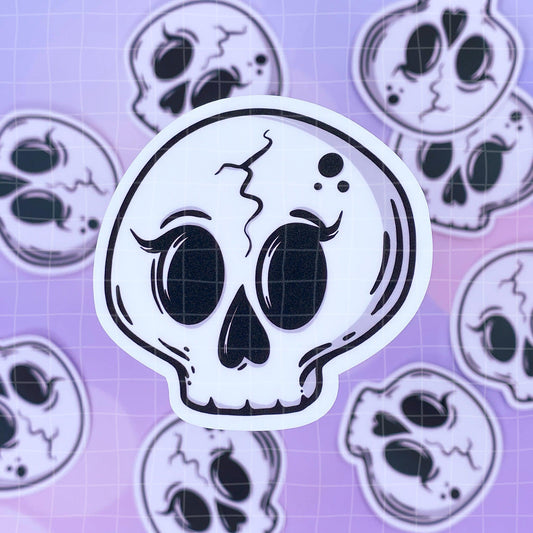 Black Amethyst Skull Vinyl Sticker 