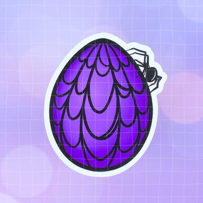 Black Amethyst Spiderweb Egg Vinyl Sticker 