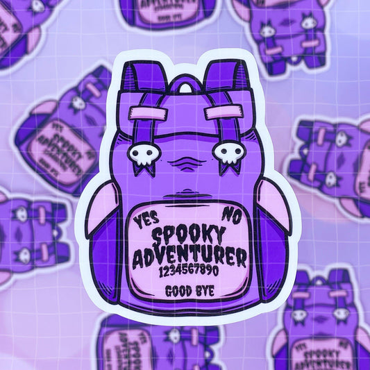 Black Amethyst Spooky Adventurer Backpack Vinyl Sticker 