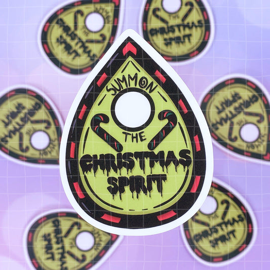 Black Amethyst Summon The Christmas Spirit Planchette Vinyl Sticker 