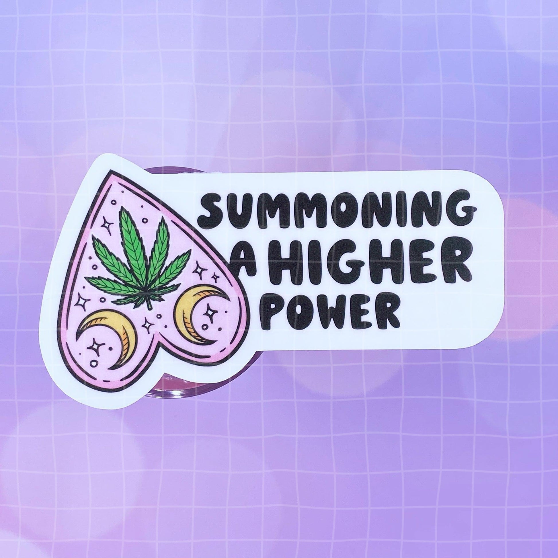 Black Amethyst Summoning Higher Power Canna Planchette Vinyl Sticker 