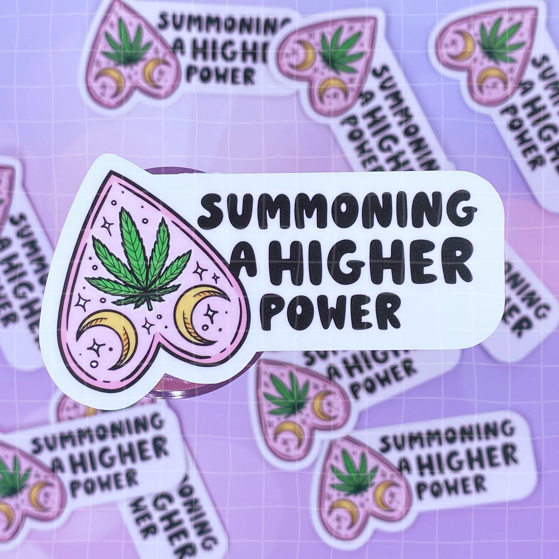 Black Amethyst Summoning Higher Power Canna Planchette Vinyl Sticker 