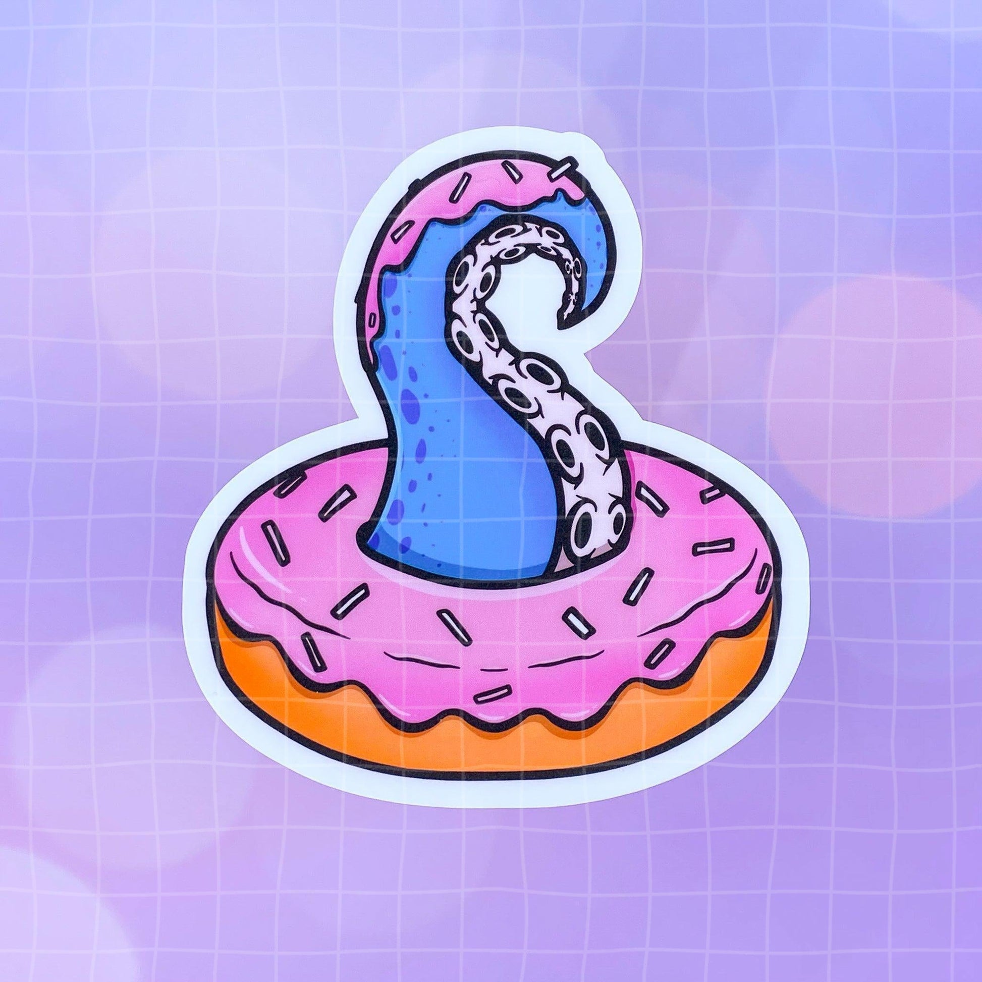 Black Amethyst Tentacle Donut Vinyl Sticker 