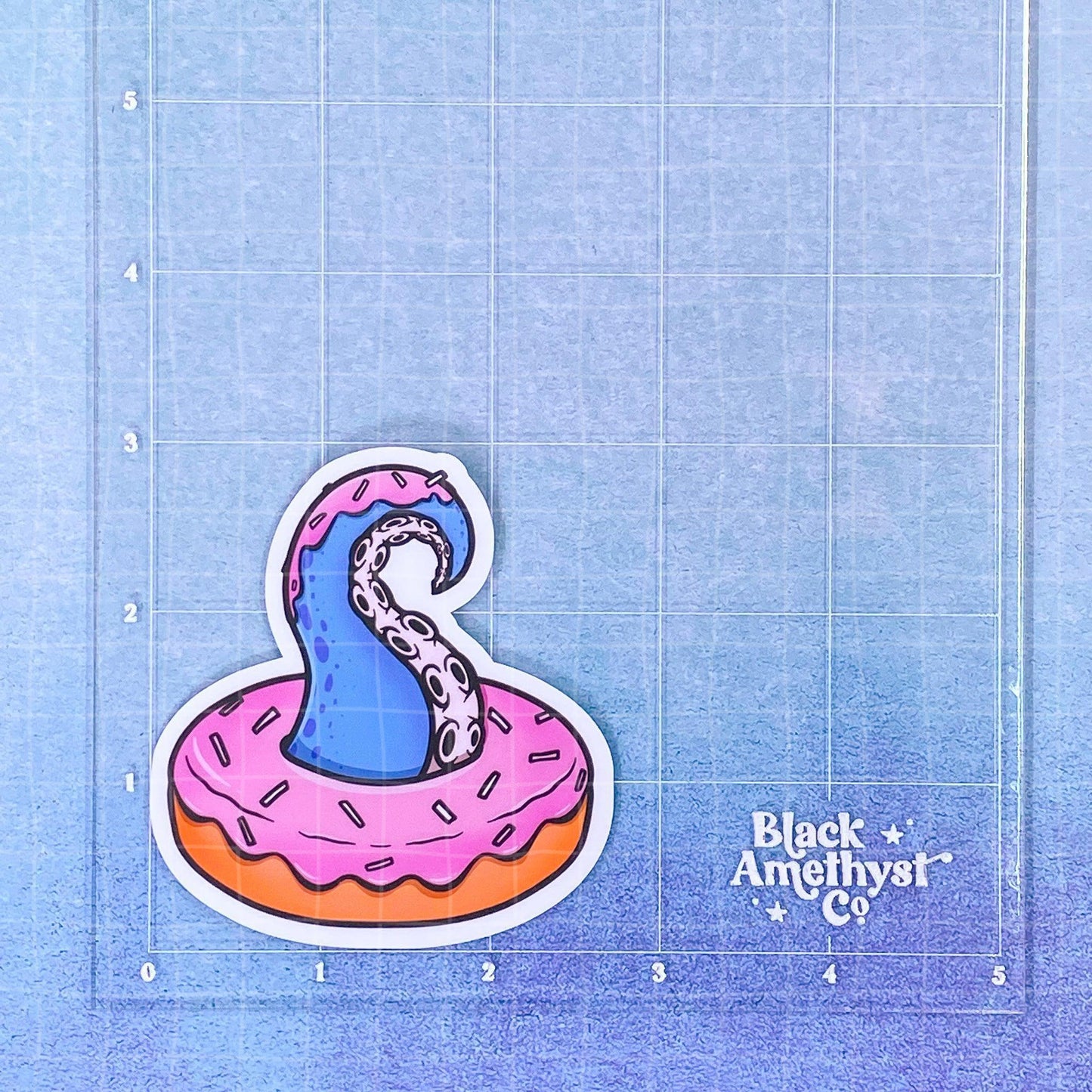 Black Amethyst Tentacle Donut Vinyl Sticker 