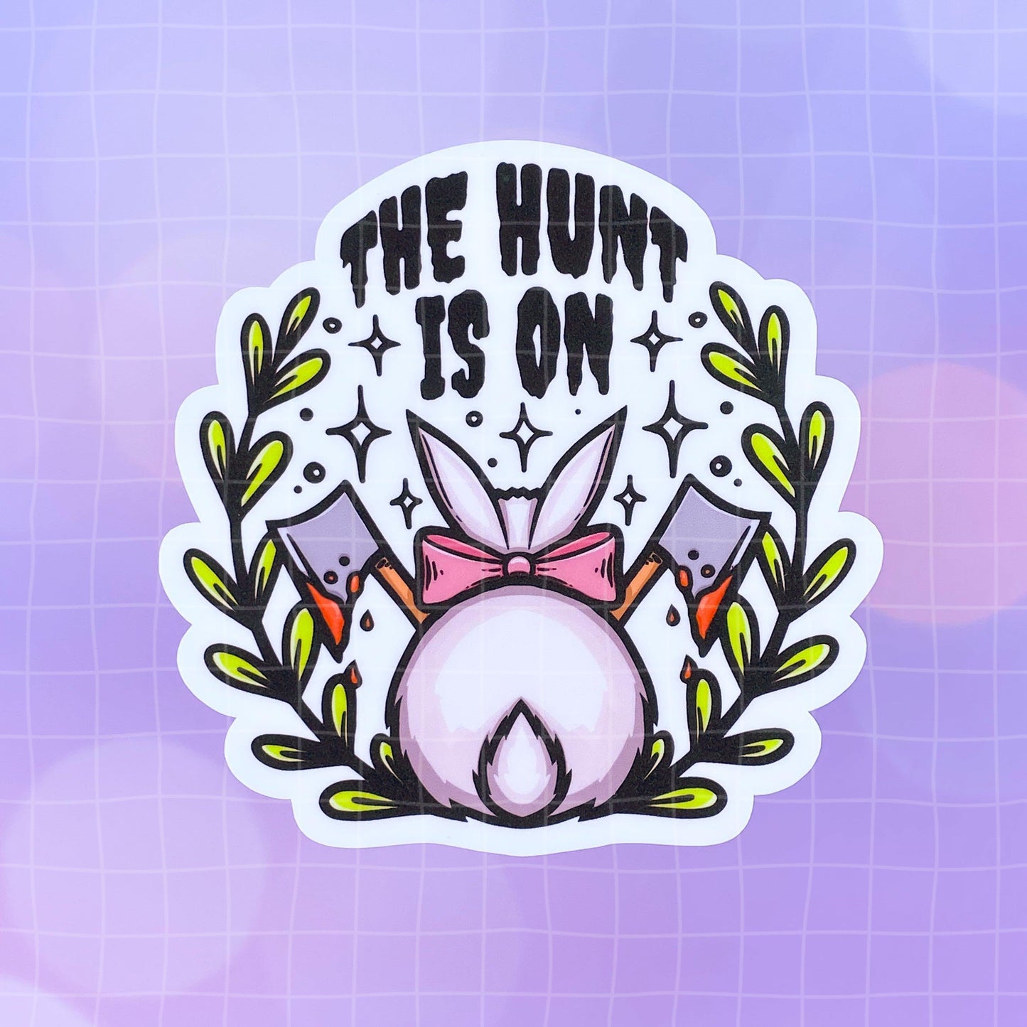 Black Amethyst The Hunt Is On Bunny Easter Vinyl Sticker 