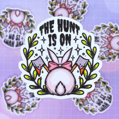 Black Amethyst The Hunt Is On Bunny Easter Vinyl Sticker 