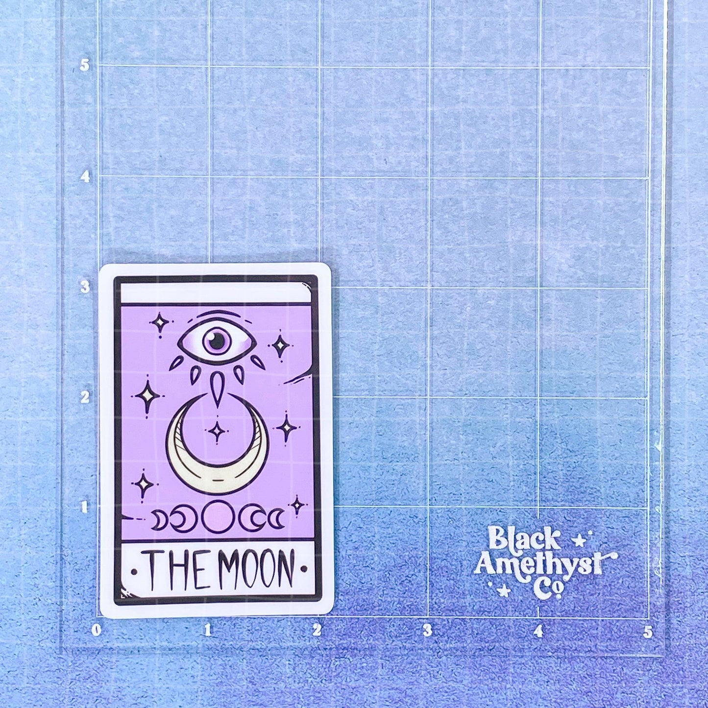 Black Amethyst The Moon Tarot Card Vinyl Sticker 