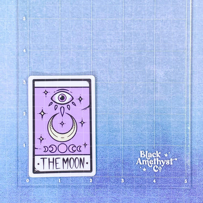 Black Amethyst The Moon Tarot Card Vinyl Sticker 